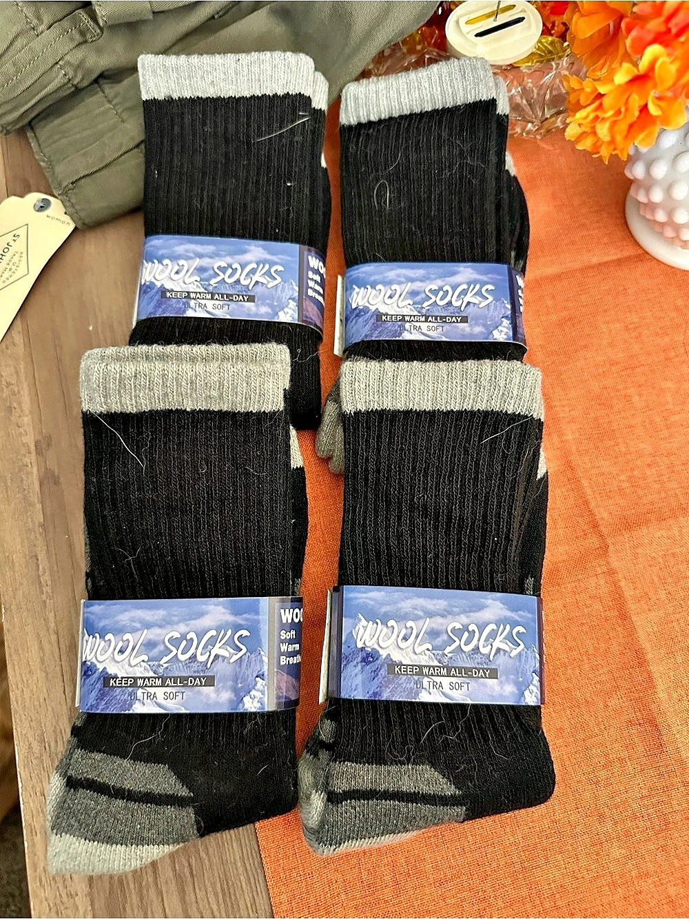 Merino Wool Socks Black & Gray